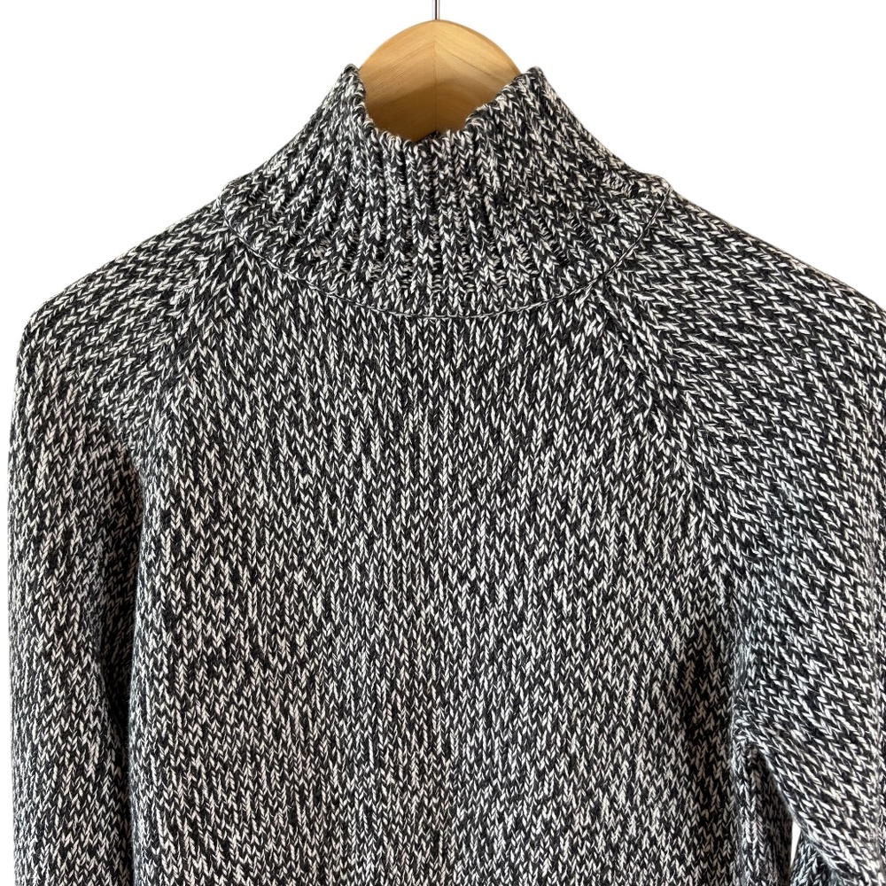 Leo & Nicole Women's 100% Cotton Turtleneck Sweater Black & White Size Medium